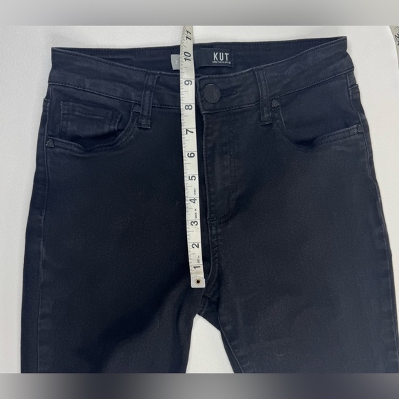 Kut From The Kloth Raw Hem Skinny High Rise Black Jeans Womens Size 2 - Picture 6 of 10